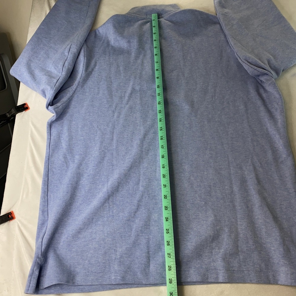 Polo Ralph Lauren Estate Rib Mens XL 1/4 Zip Sweater Baby Blue Flesh Pony Preppy - Picture 6 of 13